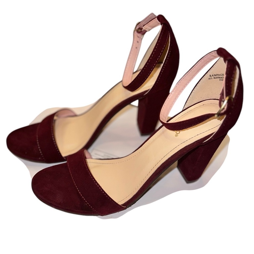 Bamboo Rampage Burgundy Velvety Heel - Size 10 - Picture 2 of 7